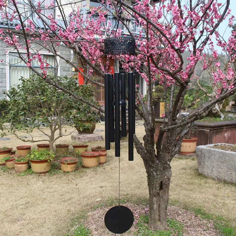 

Outdoor Aluminum Pipe Wind Chimes Metal Black Creative Music Wind Chime For Interior Decoration Of Home Yard And Garden