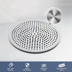 Shower Drain Cover Hair Catcher Drain Filter Bathroom Protector Stainless Steel Sink Strainer Drain Filter Bathtub Hair Catcher