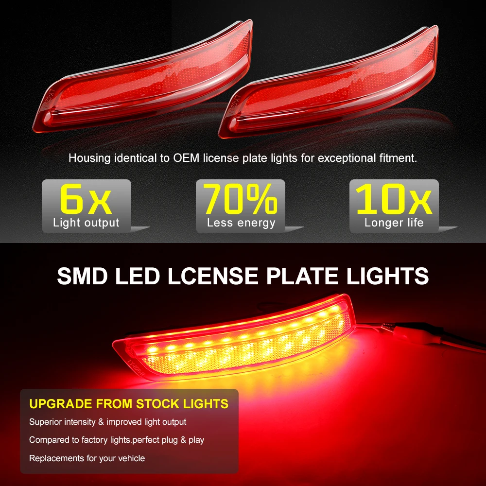 Red/Black Lens Car Rear Bumper Light LED Reflector Taillight Brake Light for Toyota Corolla Lexus GS250 GS350 ES250 ES350 ES300
