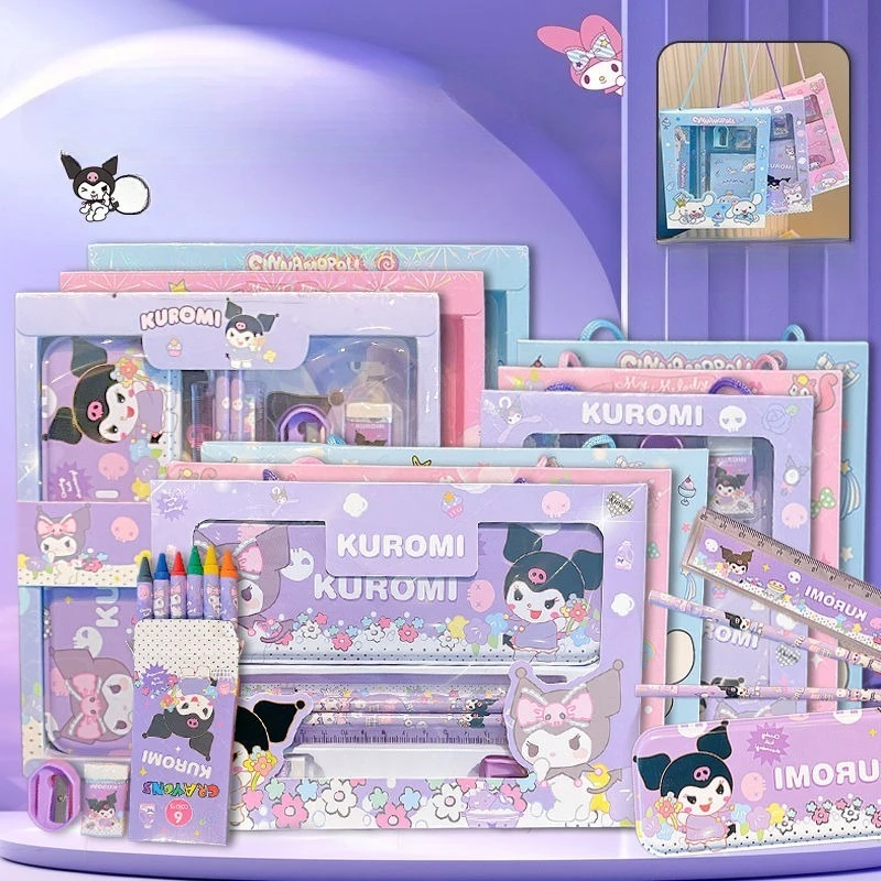 

MINISO Sanrio Kuromi My Melody Cinnamoroll Kawaii аниме мультфильм канцелярские принадлежности подарочная коробка школьный подарок школьные принадлежности подарок на день рождения
