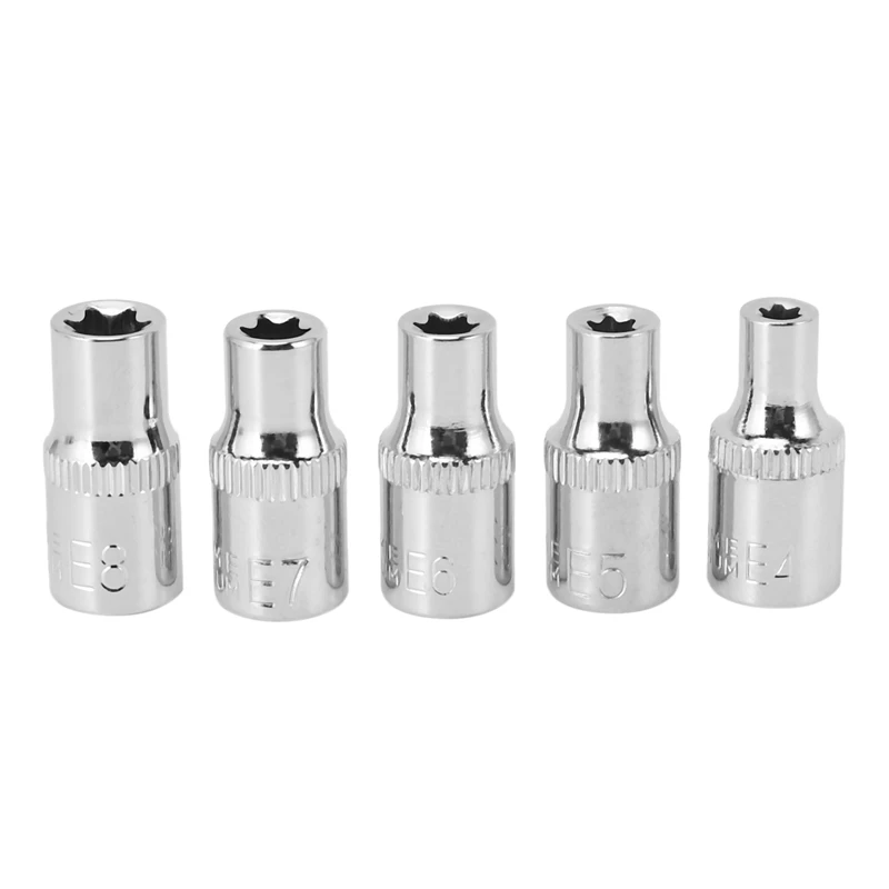 11pc fêmea e torx estrela soquete conjunto trilho e4-e20 estrela externo conjunto de soquete de torque