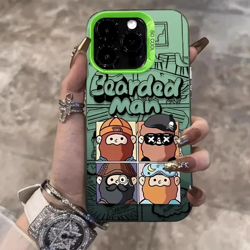 Stylish Cartoon Beard Man Phone Case compatible with iPhone 14 15 Plus 11 12 13 14 15 ProMax X XR XSMax 7 8Plus 12 13Mini