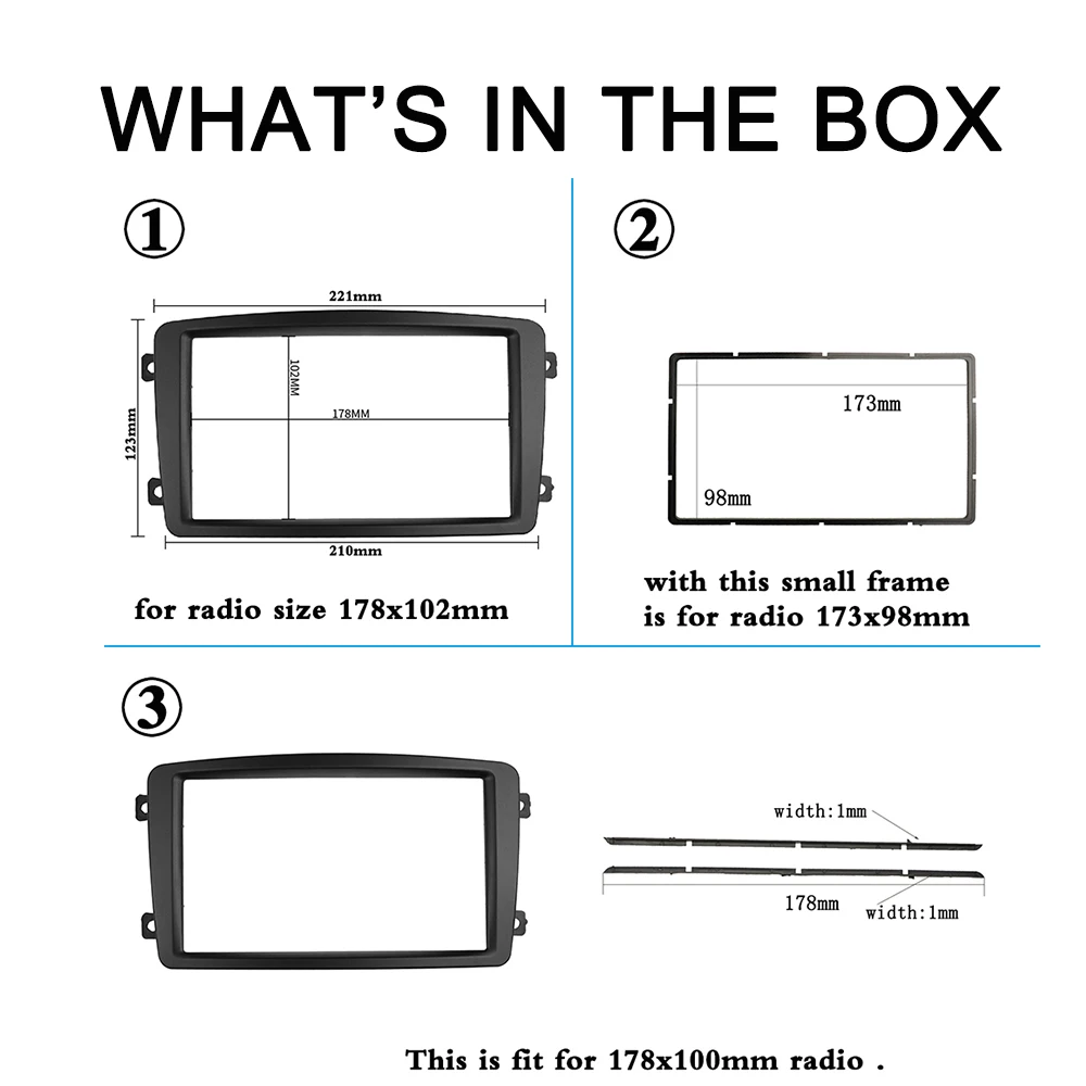 Double Din Stereo Panel for Benz C CLASS W203 Fascia Radio DVD Dash Mounting Installation Trim Kit Face Frame