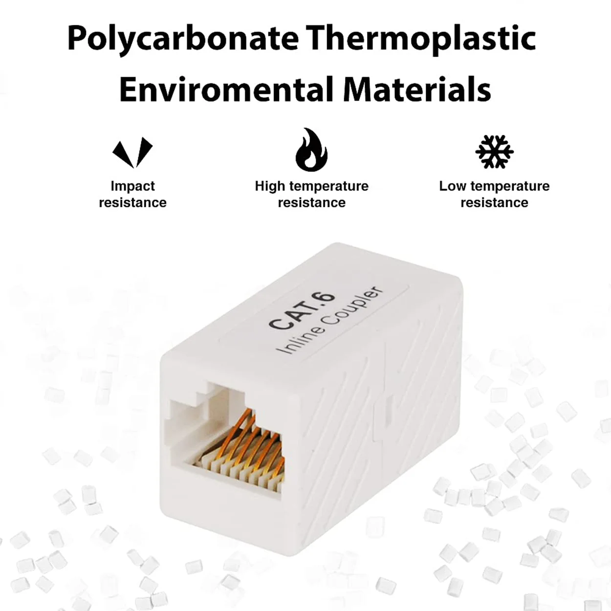 2 conector dos ethernet do acoplador dos pces rj45 para o adaptador fêmea do extensor do cabo dos ethernet cat5e/cat6 ao tipo fêmea mini branco