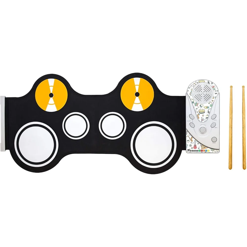 

PT50 Portable Kids Roll Up Electronic Drum Set, 7 Drum Pads, Recording, Headphone Jack, Built-in Speaker, Educational Demos