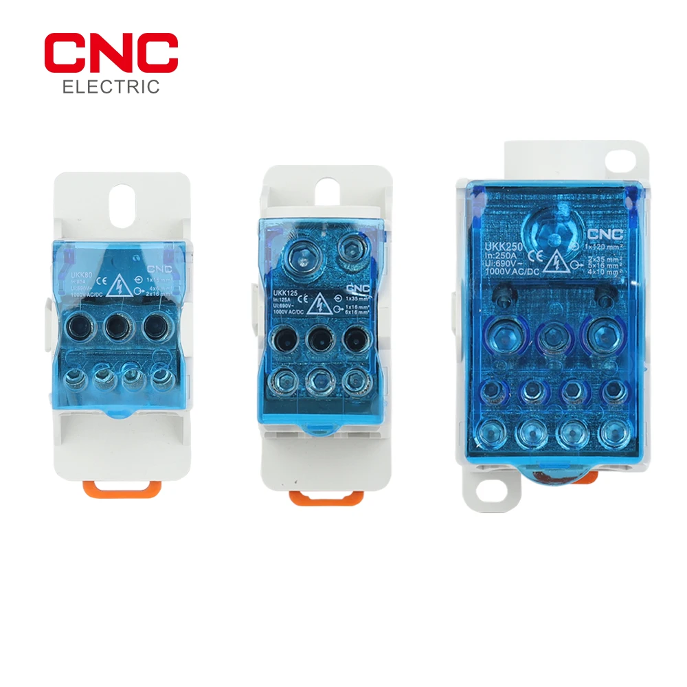 CNC UKK Series Unipolar Junction Box 1pcs One-in Multi-out Terminal Unipolar Standard Rail High Current