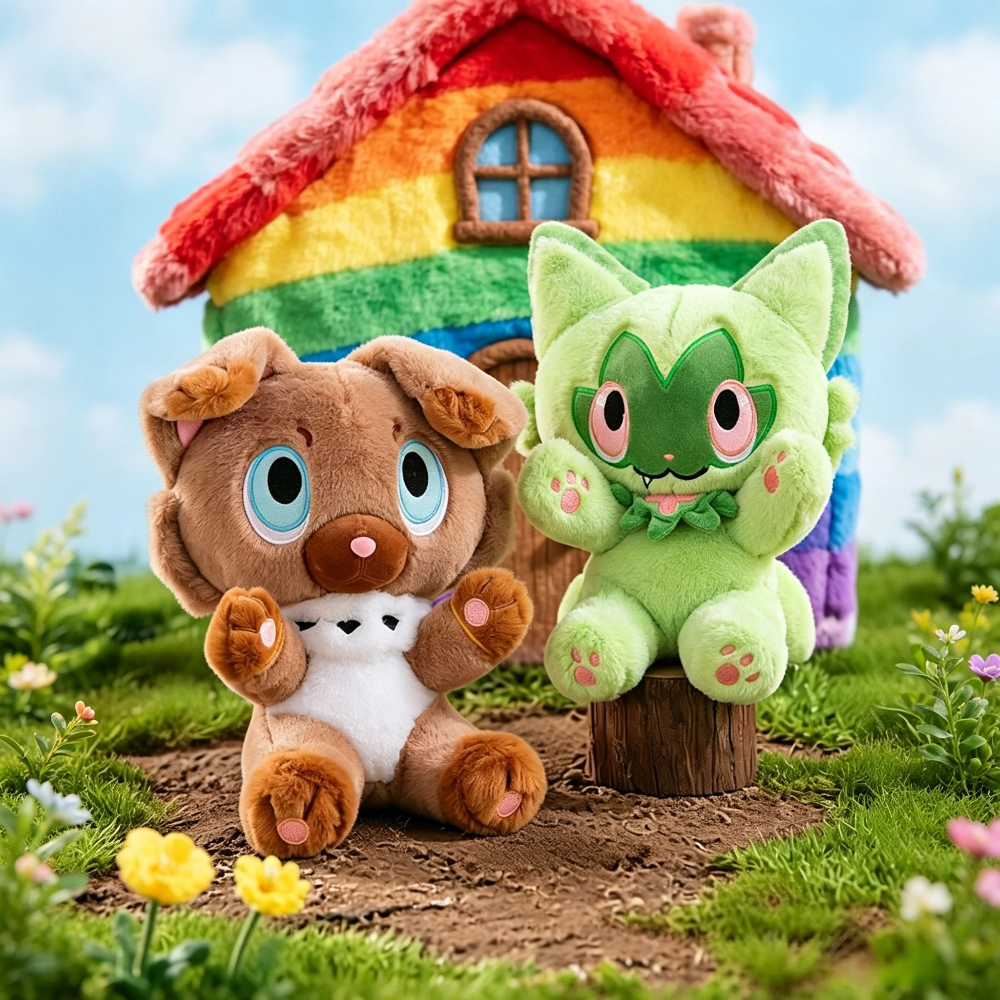New Pokémon Plush Stuffed Doll Rockruff Sprigatito 35cm Cute Soft Pillow Toy Decorative Ornaments Birthday Gift