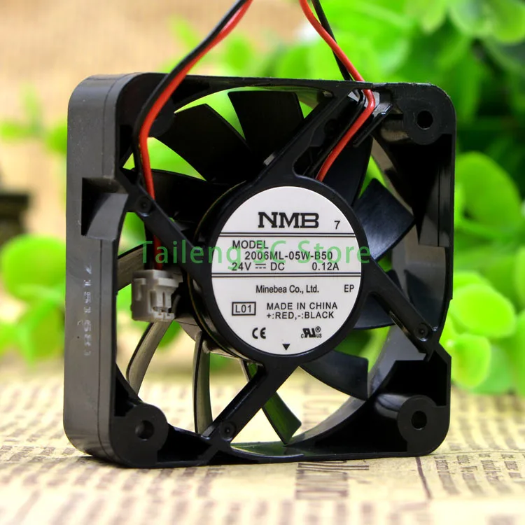 

50mm 5cm Case Fans For NMB 2006ML-05W-B50 5CM 50*50*15 24V 0.12A 2 wire cooling fan