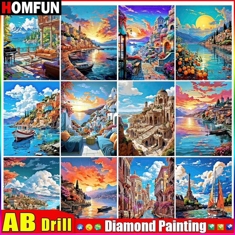 HOMFUN AB Square/Round Drill 5D DIY Diamond Painting \