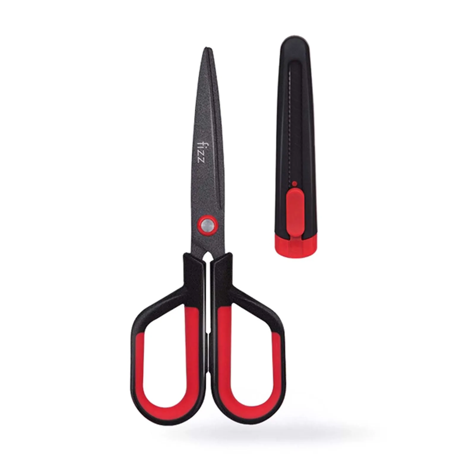 2-in-1 Multi-function Household Scissors Teflon Stainless Steel Paper Cutting Knife with Protective Cover