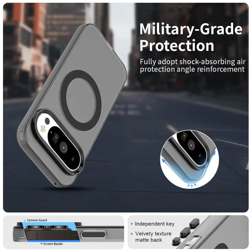 Casing Magnetik untuk Google Pixel 10 Pro XL Penutup Pengisi Daya Nirkabel Warna Permen Cangkang Transparan Coque