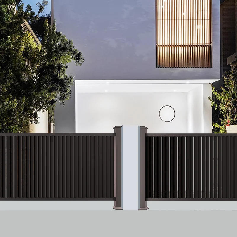 Aluminum art balcony guardrail railing outdoor privacy grid fence villa courtyard metal frame fence