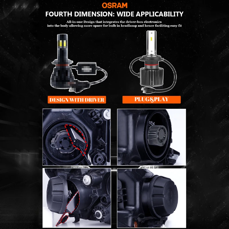 OSRAM LEDriving XLZ HL H7 H4 LED Car Headlight H1 H8 H11 H16 HB3 HB4 HIR2 9012 12V 6000K Super Bright White Lamps Auto Bulb 2pcs