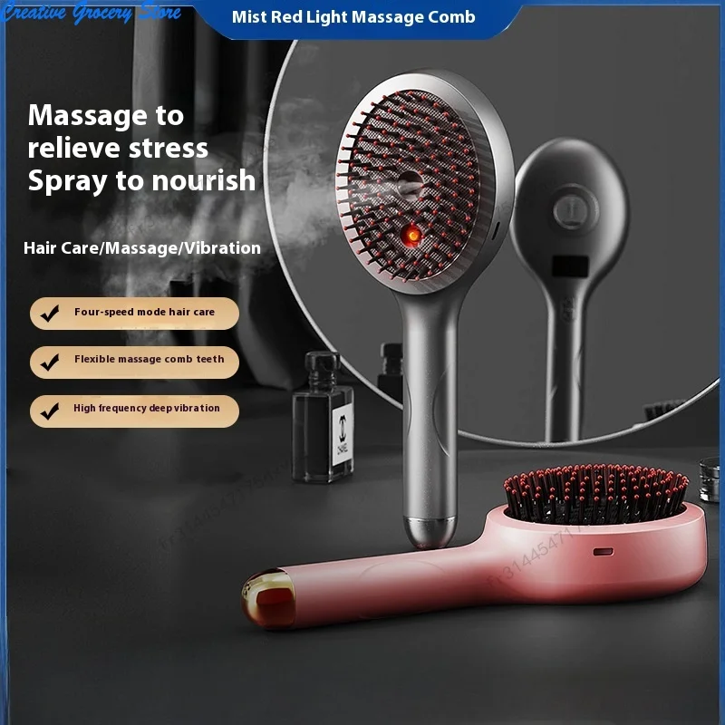 

Electric massage comb vibrating red light hair conditioner drug guide spray hair conditione conditioner smoothing hair mist comb