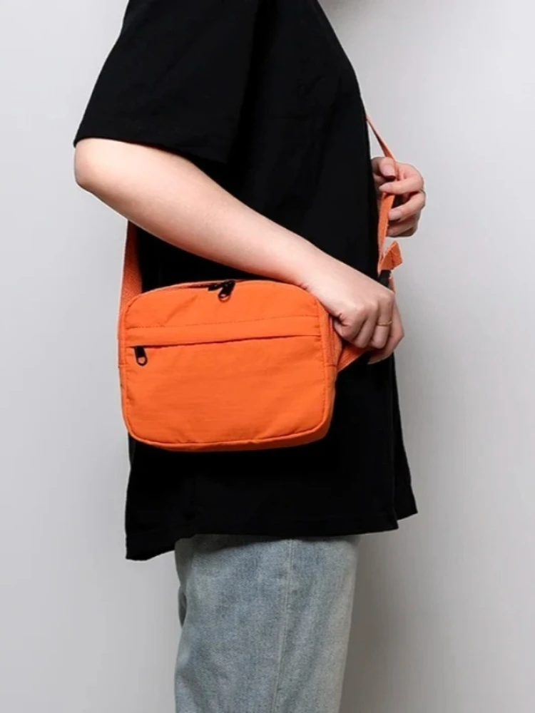 

New Colorful Fashion Women's Sports Shoulder Bag Soft Nylon Zipper Chest Bags Simple Portable Ladies Phone Purse Small Handbags