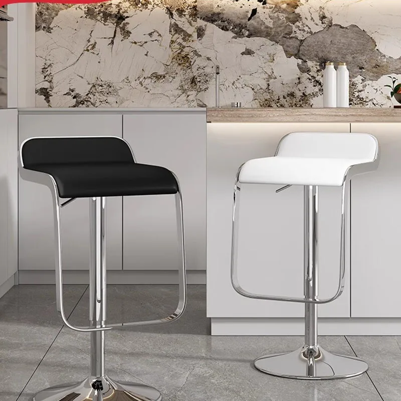 Elegante Nordic Swivel ajustável Bar cadeiras, confortável mobiliário moderno, prata, branco, alta qualidade