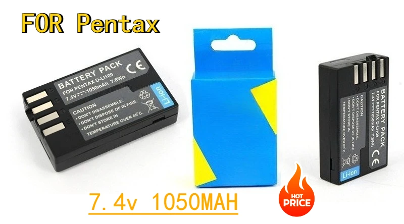 

1050 мАч подходит для аккумулятора цифровой камеры Pentax K30 K50 K-S1 7,4 В, совместимая с несколькими модельми, долговечная цифровая батарея