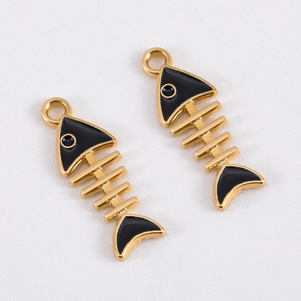 10 Stück Trend Weiße Emaille Ozean Koralle Muschel Fisch Knochen Fischschwanz Herz Charms Legierung Anhänger DIY Halskette Schlüsselanhänger Schmuckherstellung
