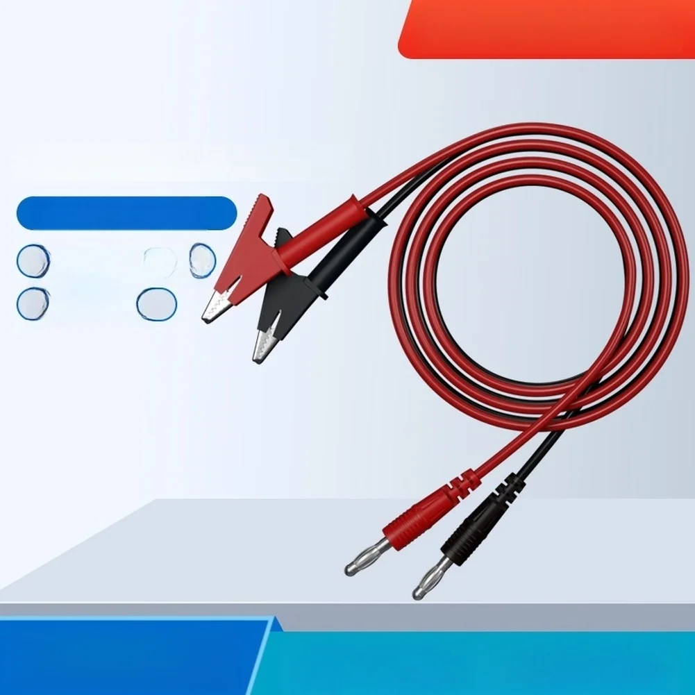 15A Current Capacity Test Cable with 4mm Banana Connector and Crocodile Clip Pure Copper Conductors for Power Supply and Testing