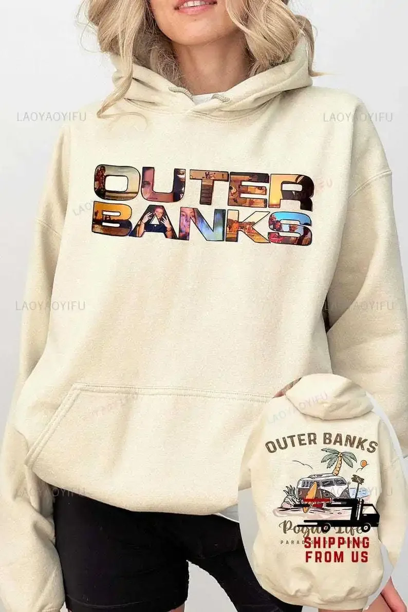 Outer Banks Pogue Life Woman Man Pullover North Carolina Outer Bank Long Sleeve Fashion Casual Drop Shoulder O-neck Sweatshirt