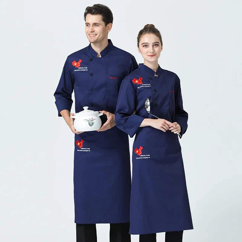 

C511 Chef's Uniform Cake Room Pastry Kitchen Jacket Chef Overalls Waiter Jacket Waitress Coat Plus Size Chef Coat Women