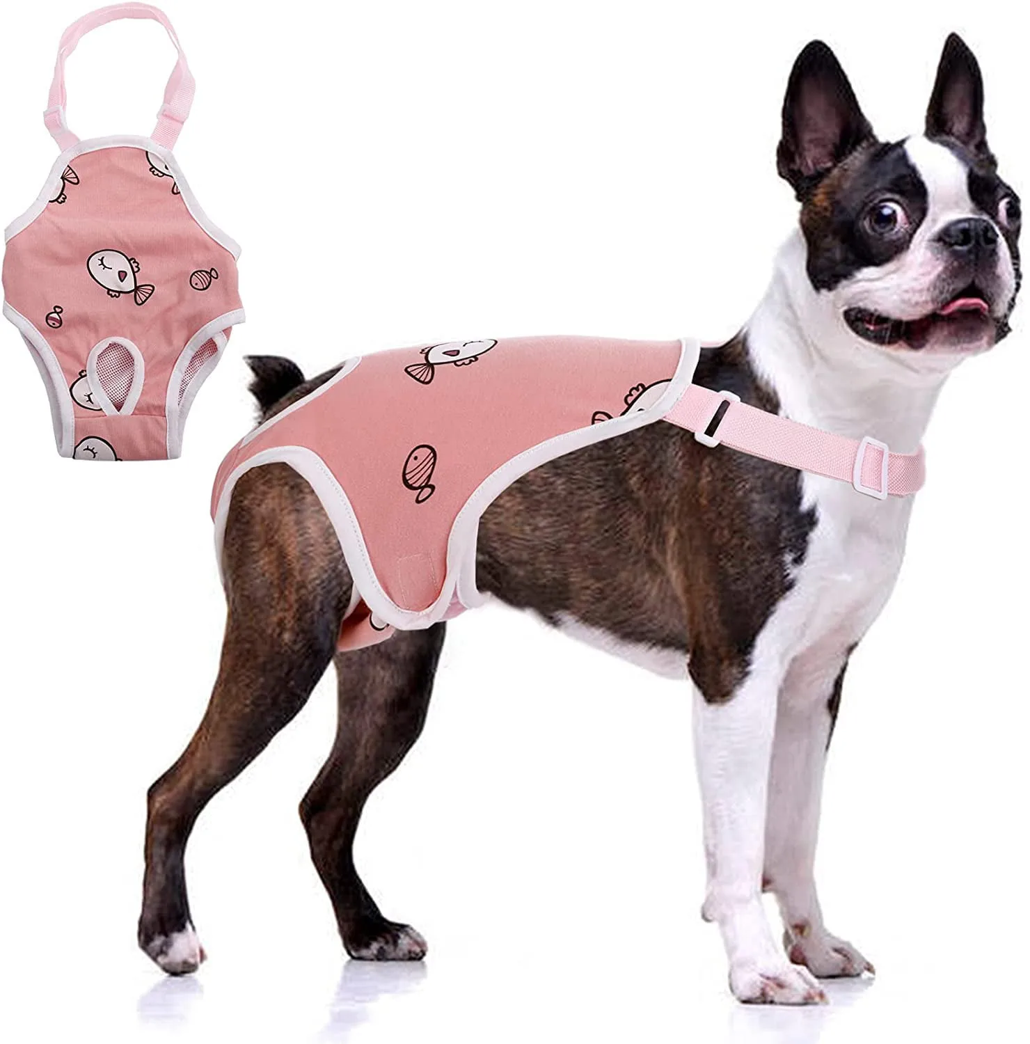 Dog Sanitary Panties with Suspenders, Pet Physiological Pants Adjustable Comfortable Sanitary Panties For Female Dogs