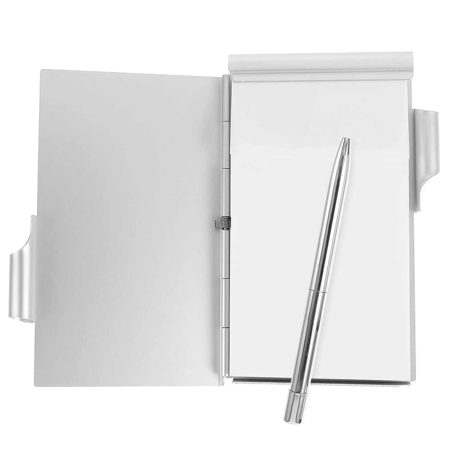 Creative Notebook Easy to Use Write Pads Tearable Delicate Notepad Pocket with Pen Holder Metal Journal Case Gift