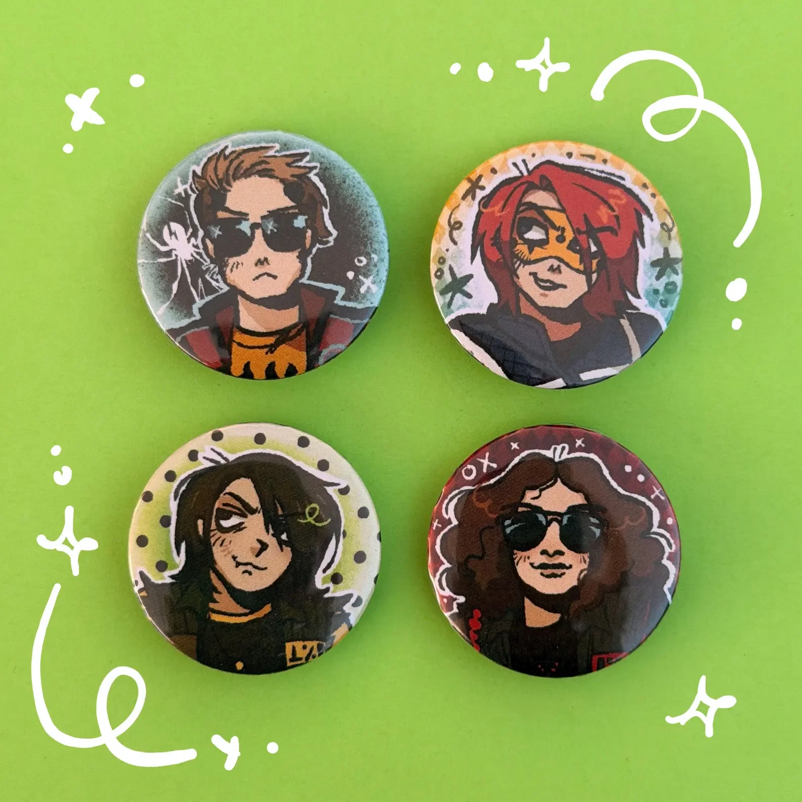 My Chemical Romance Danger Days 2.25 Inch Large Button Pins, Full Set Discount Cosplay Accessories