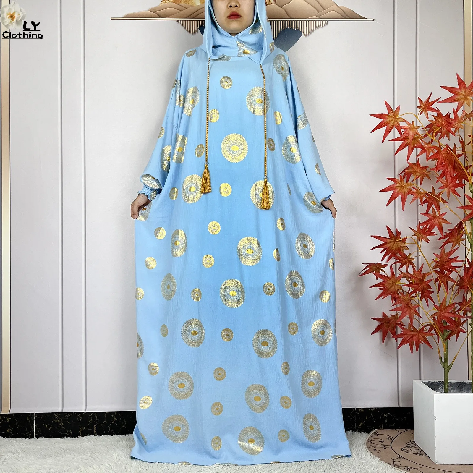 New Women Prayer Clothes Ramadan Muslim Two Hats Abaya Dubai Turkey Islam High Quality Fabric Dresses Islam Women Robe Kaftan