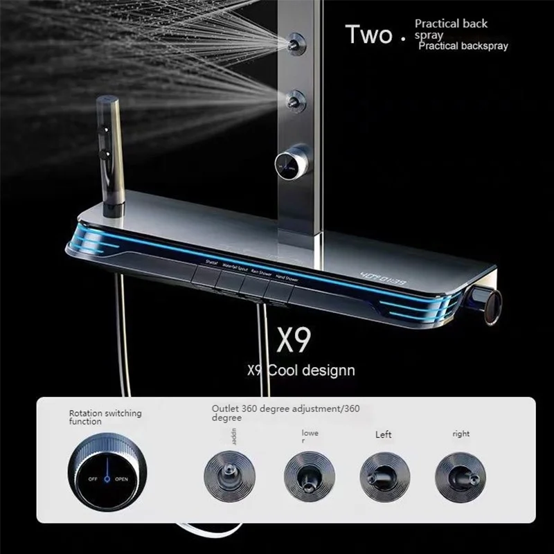 ห้องน้ําชุดฝักบัวมัลติฟังก์ชั่นอัจฉริยะดิจิตอลจอแสดงผลคีย์เปียโนเอวสเปรย์ Booster โรงแรมชุด