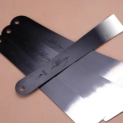 YORKSHINEE 수제 가죽 접착 도구, DIY 가죽 공예용 용수철 스틸, 접착제 도포용 스크래핑 플레이트, 0.6mm 두께