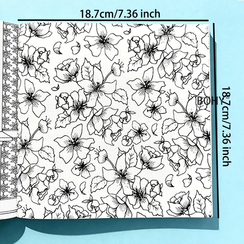 1 Adult Healing City Scenery Flower Girl Illustration Decompression Coloring Album, 24 Pages Adult Anxiety Relief Coloring Book
