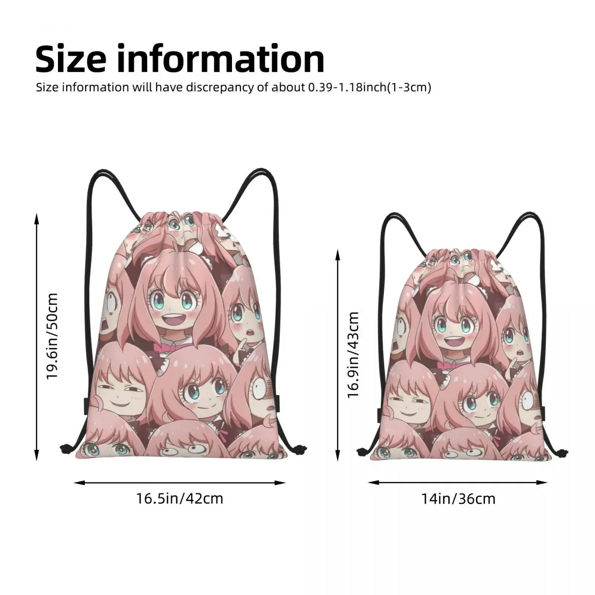 Anime Forger Anya Backpack Drawstring Soccer Bags Gym Bag String Sackpack for Running