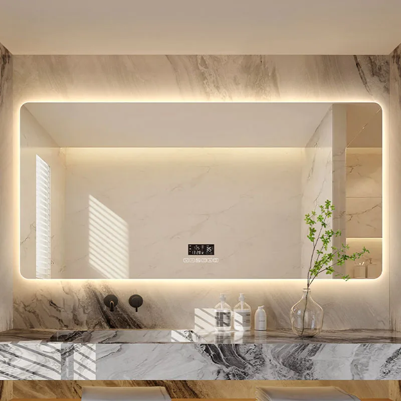 Rectangle Trendy Mirror Unique Creative Cheap Aesthetic Salon Save Space Safe Design Mirror Luxury Spiegel Wand Home Decoration
