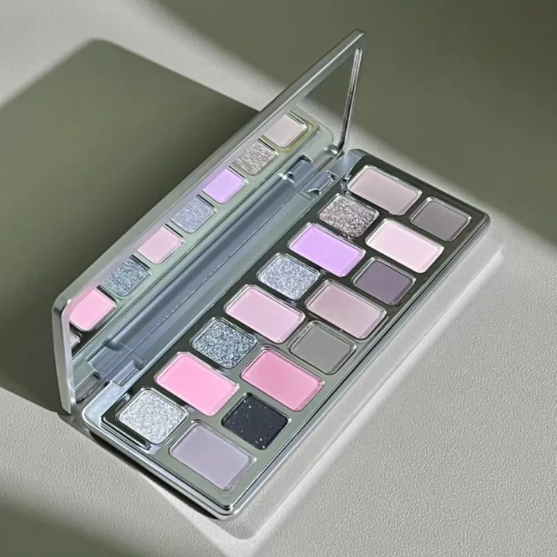 Chéeryep 16-Farben-Lidschattenplatte, Make-up, glitzernde Lidschatten-Palette, tägliches Make-up, neues mehrfarbiges, mattes, schimmerndes Finish, 1 Paar