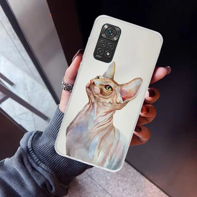 Lavaza Sphynx Sphinx Cat Phone Case for Xiaomi Redmi Note 13 12S 12 11S 11 11E 11T 10S 10 Pro Plus 9 9S 8 8T 7 5G Soft Cover Fun