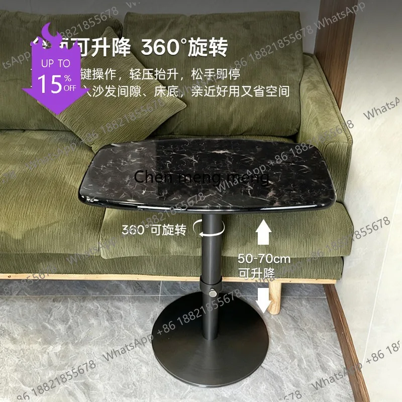 M45 Italian minimalist black rose luxury stone can be lifted and lowered side table, simple small table, living room side table