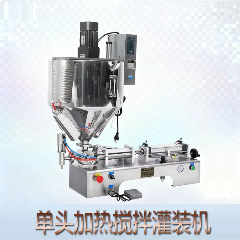 

Машина для наполнения соусом чили с арахисовым маслом, пневматическая нагревательная паста для наполнения жидкостью и миксером для пищевого масла, стеклянной упаковки