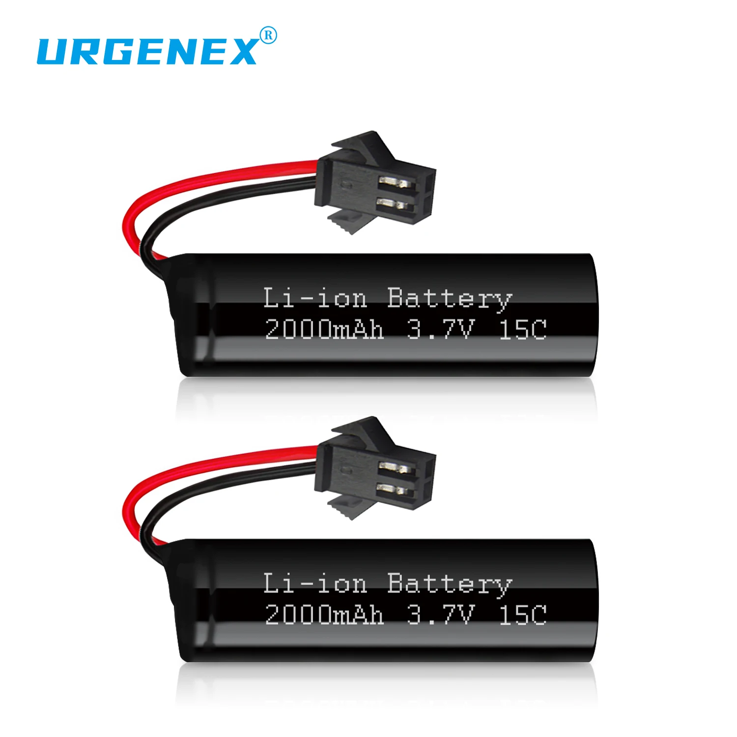 URGENEX 3.7V 2000mah Li-ion Battery with SM-2P Plug 15C RC Recgargeble Battery Compatible with DE45 DE42 RC Cars