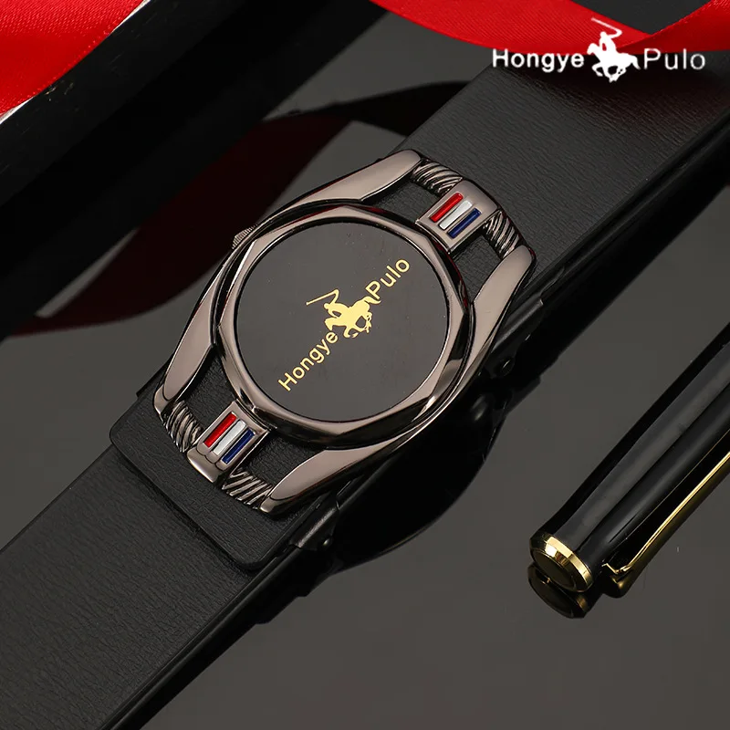 メンズビジネスベルト合金自動バックルベルト高級カジュアルベルト高品質PUレザー