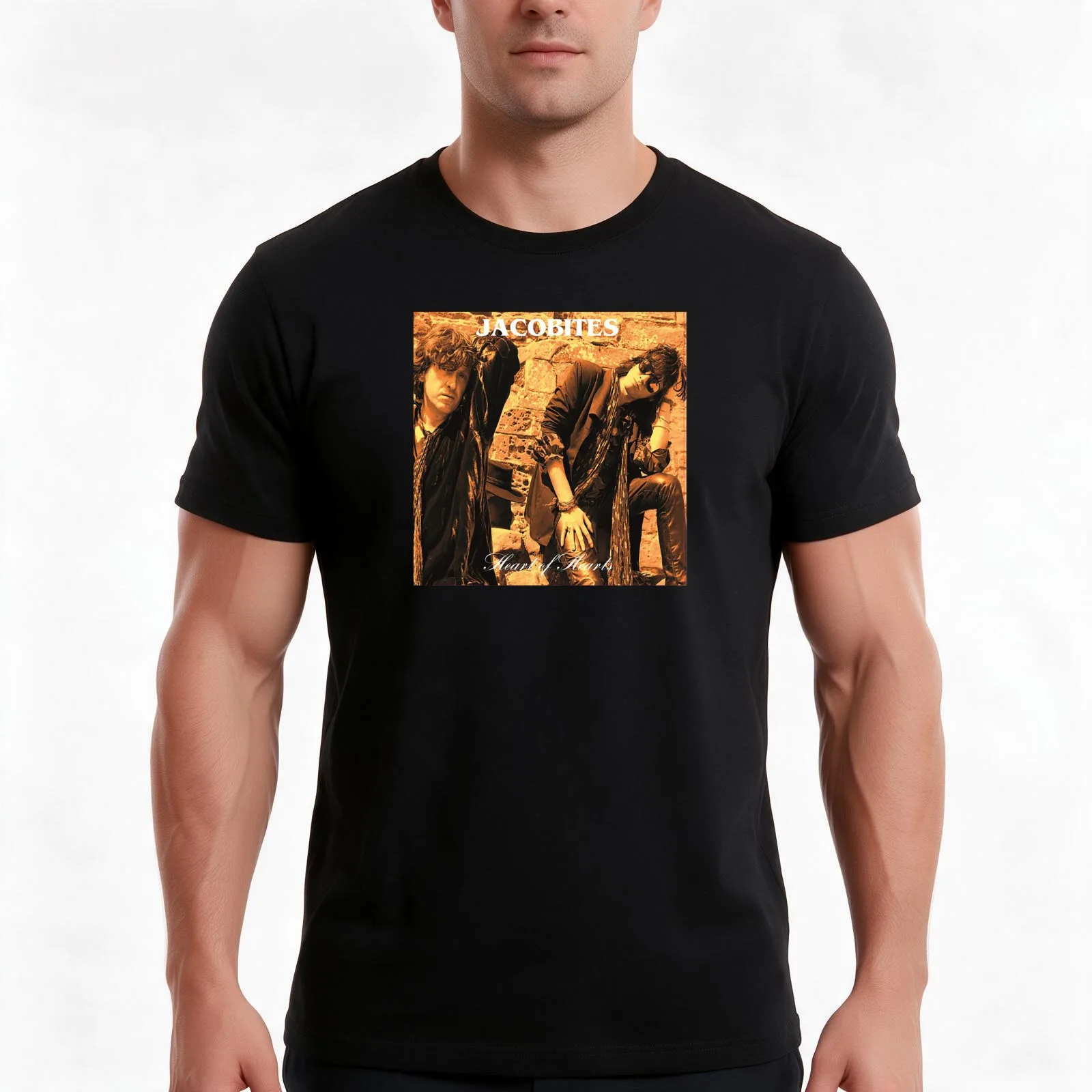 jacobites album T-Shirt, Summer Casual Cotton Tee, Oversized Streetwear Tops, Vintage Graphic Print, Loose Fit Short Sleeve