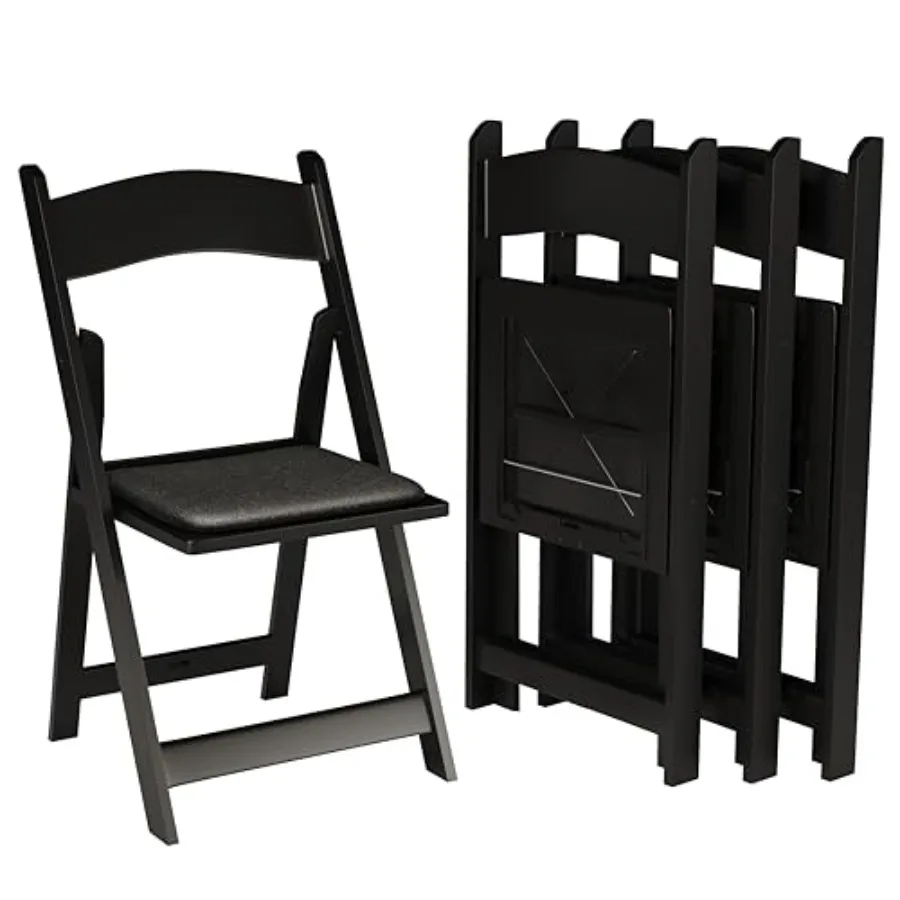

Resin Stackable Folding Chair for Indoor/Outdoor Events - Lightweight, Padded Seat, Gray - Durable, Comfortable, Space-Saving D