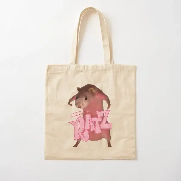 

Hq Pink Rat Ratz Meme Хлопковая холщовая сумка Повседневная многоразовая женская сумка Унисекс Дизайнерская сумка на плечо Складная продуктовая ткань