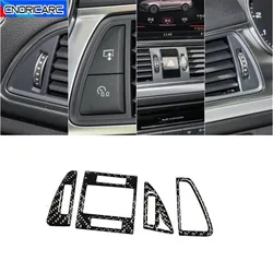 Carbon Fiber Car Central Control Air Outlet Frame Decoration Cover Sticker For Audi A6 C7 2012-2018 LHD RHD Interior Accessories