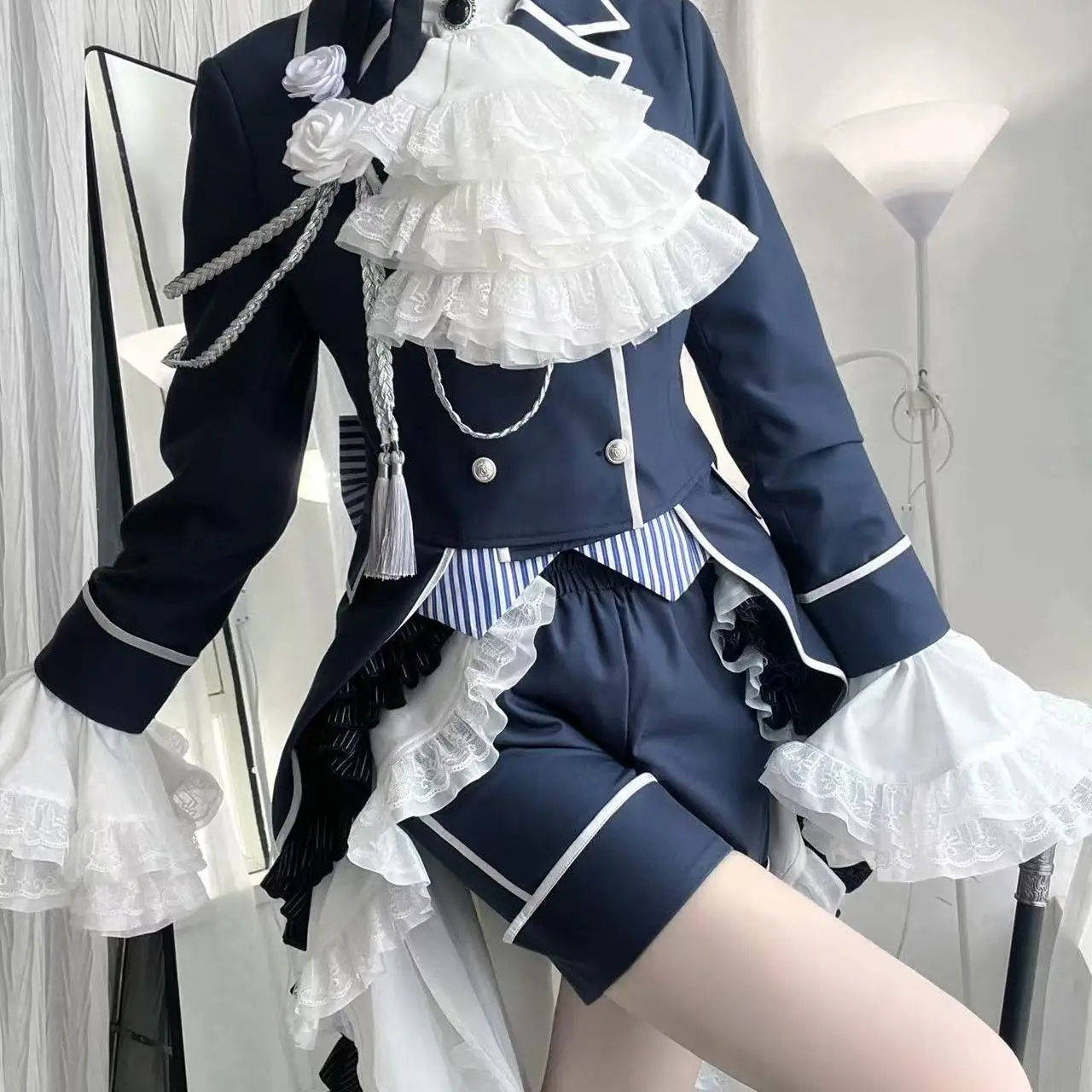 

Ciel Черный дворецкий Ciel Phantomhive Косплей Костюм Хэллоуин Косплей Аниме Ciel White Rose