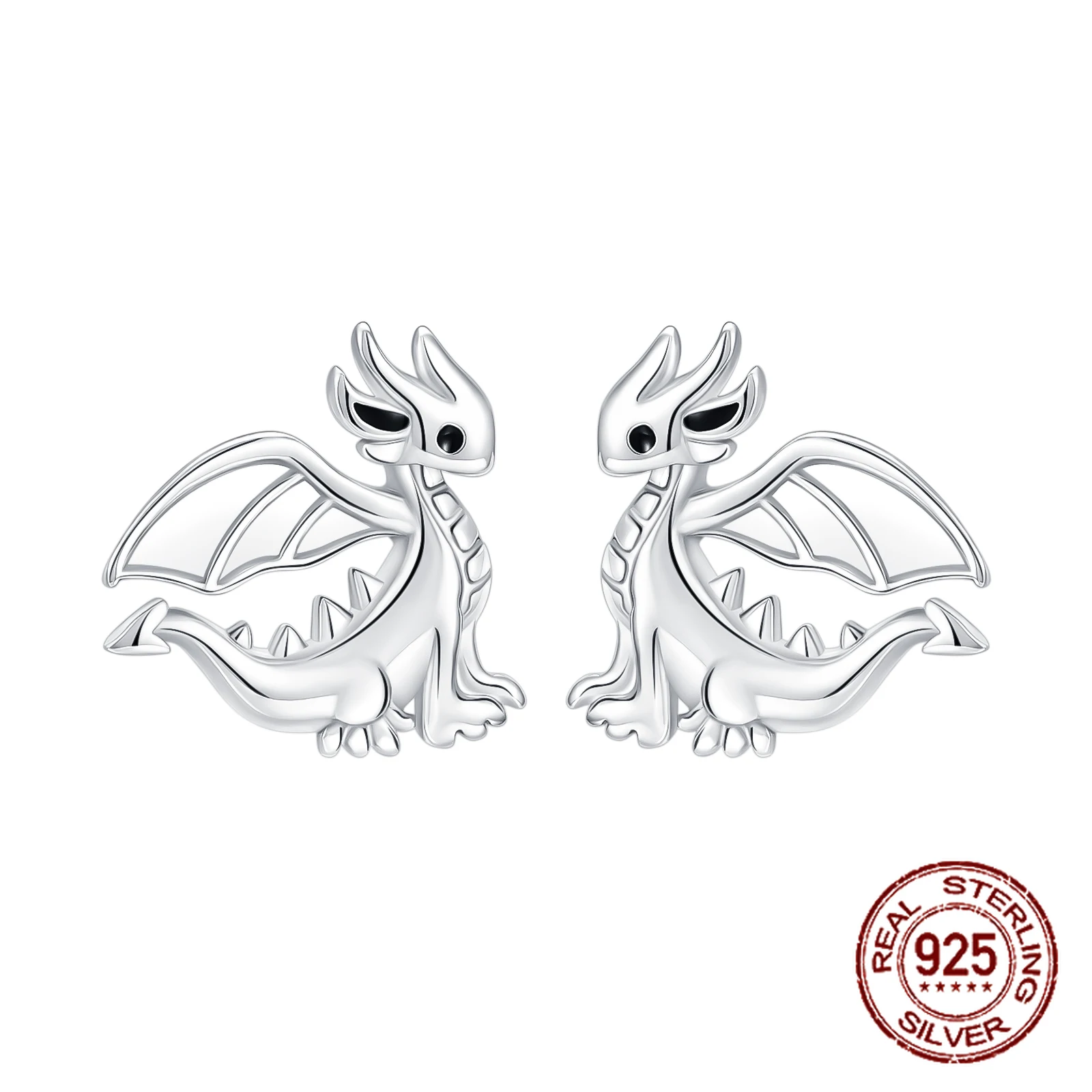 

Минималистичные серьги-гвоздики из стерлингового серебра 925 пробы, очаровательные серьги-гвоздики с драконом для женщин, серьги-гвоздики, геометрические ювелирные изделия, подарок