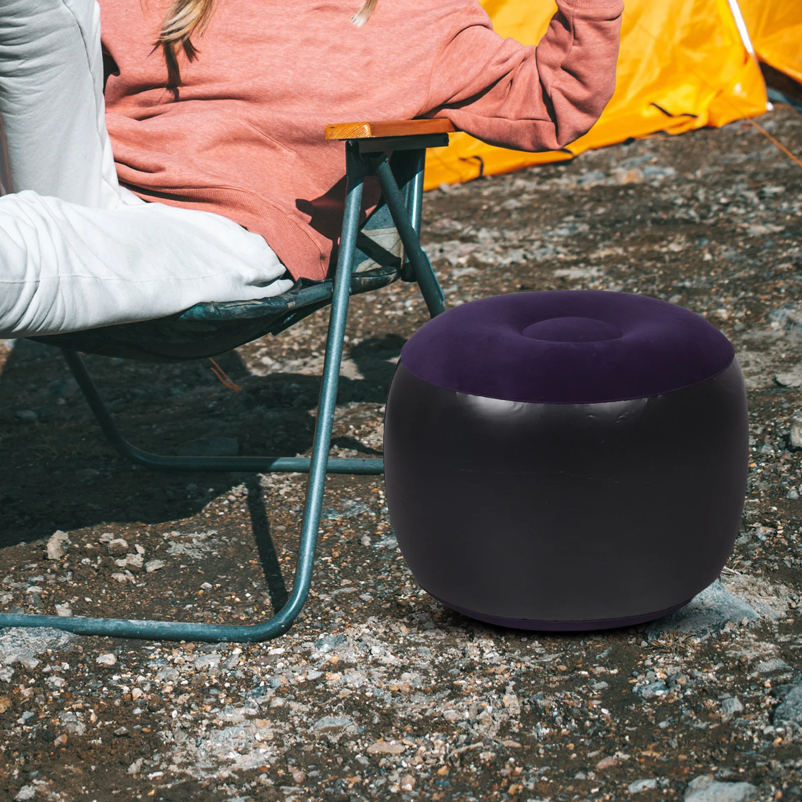 

Outdoor Inflatable Footrest Stool Round Footstool Cushion Portable Camping Seat Pad Hiking Travel Picnic Outdoor Events
