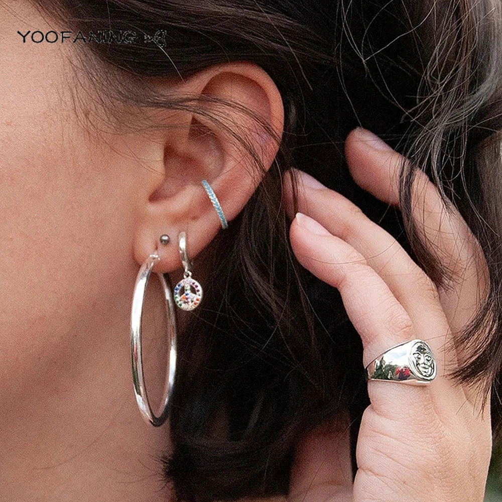 925 Sterling Silver Ear Needle Classic Silver Earrings, Colorful Zircon Flowers Chain Tassel Series Fashionable Women\'s Jewelry