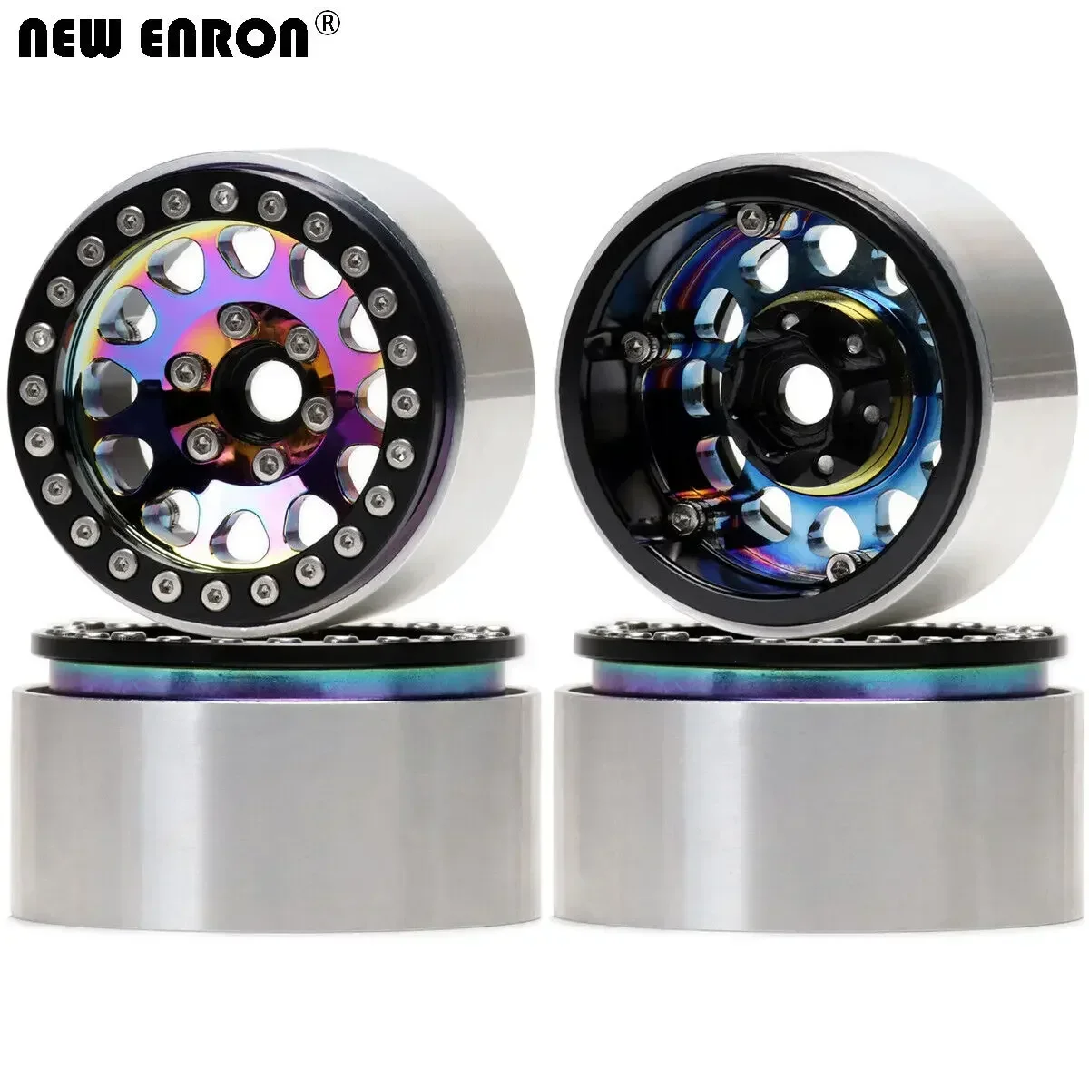 NEW ENRON 1.9 inch 1:10 Aluminum Deep Dish Beadlock Wheel Rim for 1/10 RC Axial SCX10 TRAXXAS TRX4 Redcat Gen8 D90