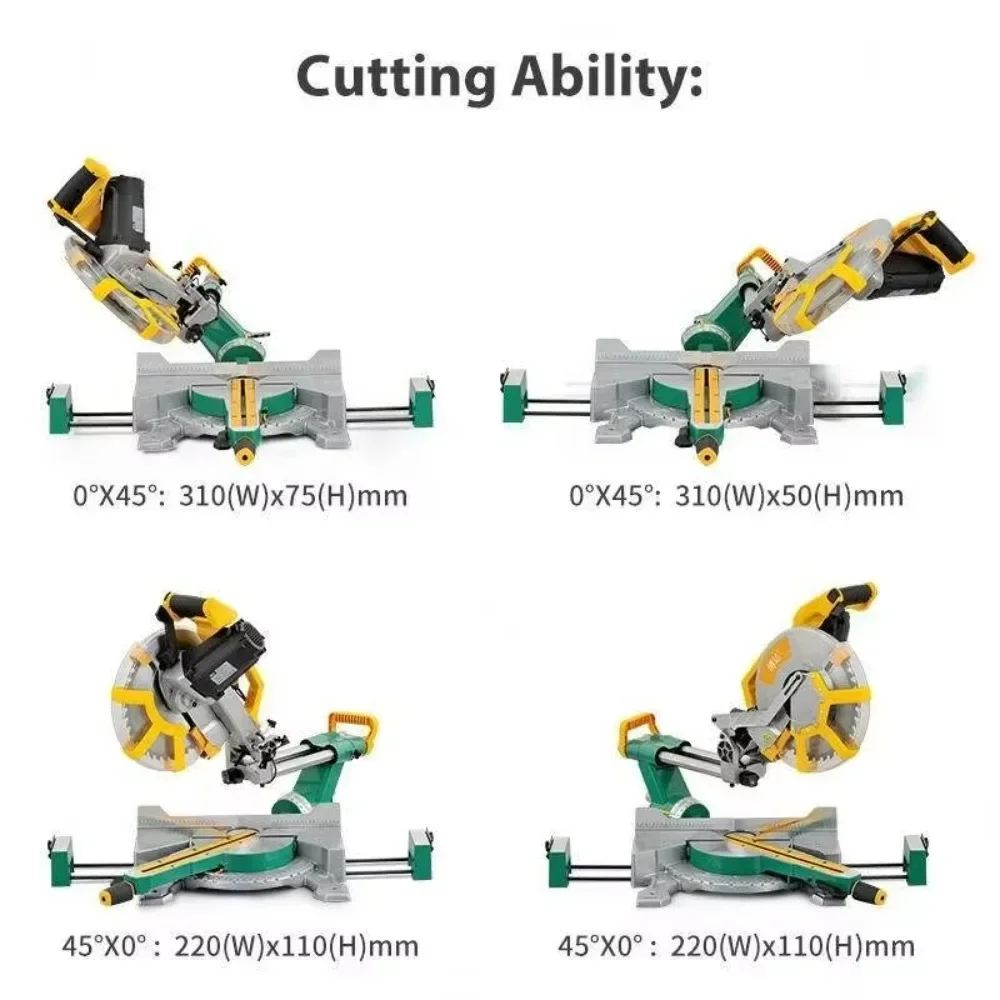 Industrial Induction Motor Sliding Miter Saw For Wood Sliding Composite Woodworking Benchtop Aluminum Cutting Miter Saw